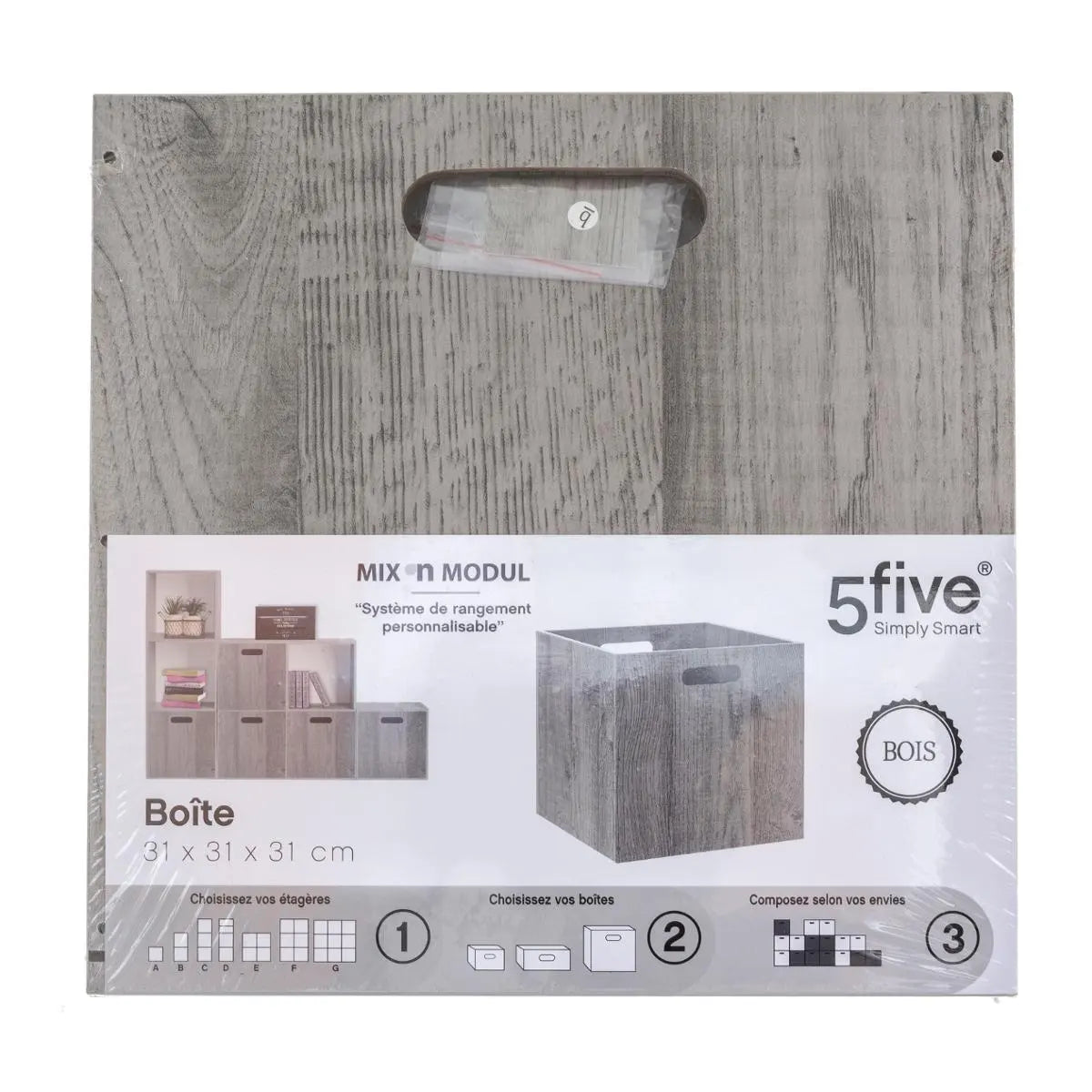 Кутия за съхранение 5five Mix & Modul, Дърво, 31x31 cm