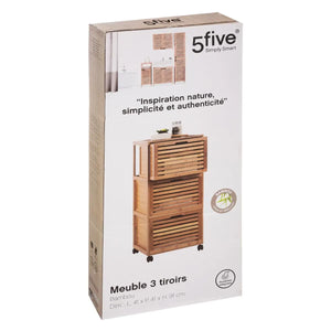 Шкаф за баня 5five Sicela, 3 чекмеджета, На колела