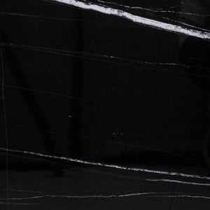 Разтегателна трапезна маса Mapu, 160-200x90 cm, Темперирано стъкло мраморен ефект