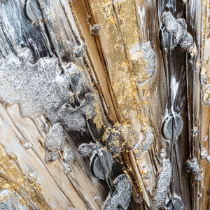 Картина atmosphera Kylia, Ръчно рисувано платно 150x150 см, Златна, Асорти дизайни