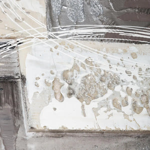 Картина atmosphera Kylia, Ръчно рисувано платно 150x150 см, Сребърна, Асорти дизайни