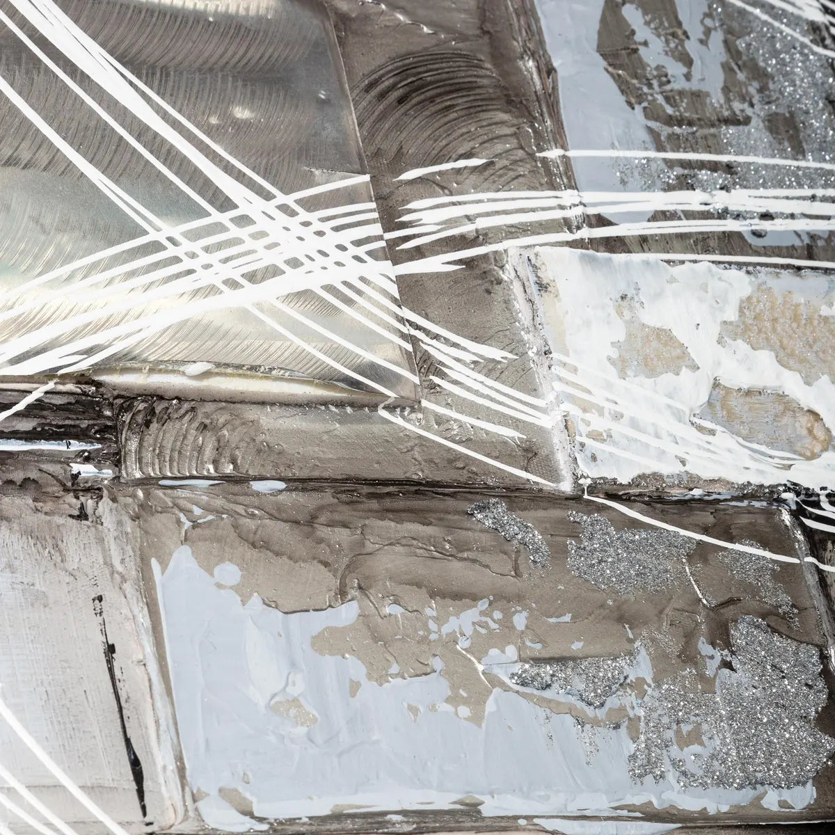 Картина atmosphera Kylia, Ръчно рисувано платно 150x150 см, Сребърна, Асорти дизайни