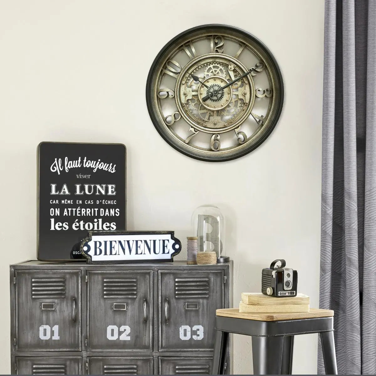 Стенен часовник atmosphera Sarkis, Механизъм, Ø51 см, Пластмаса