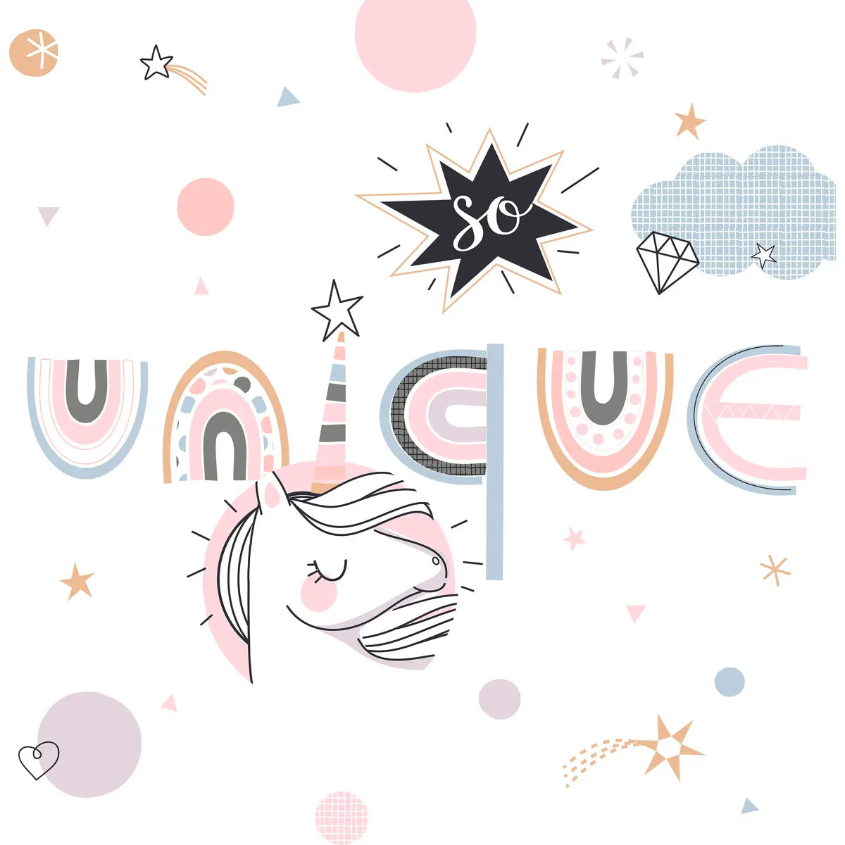 Детско двулицево спално бельо atmosphera Unicorn, 140x200 cm, Памук