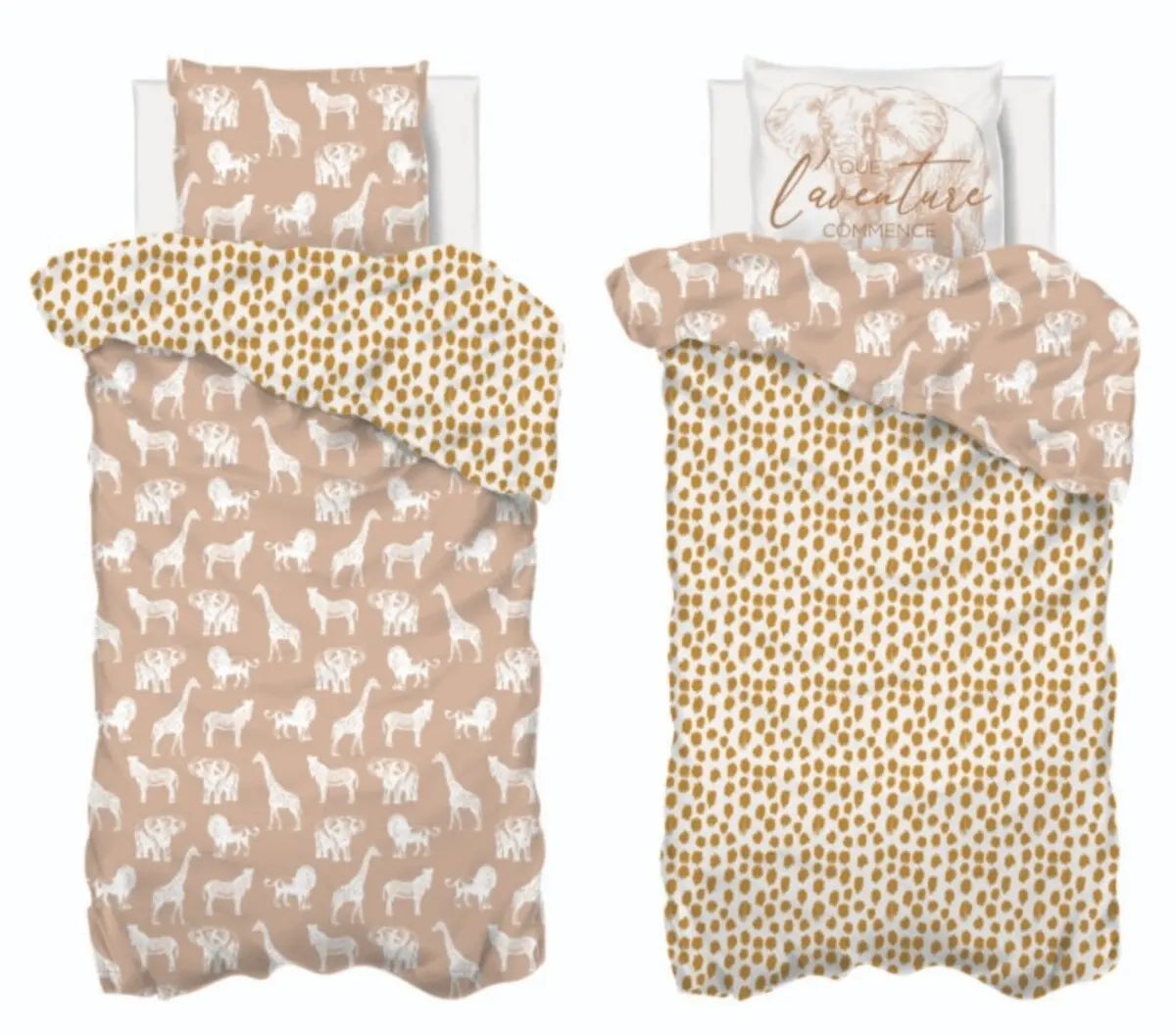 Детско двулицево спално бельо atmosphera Savana, 140x200 cm, Памук