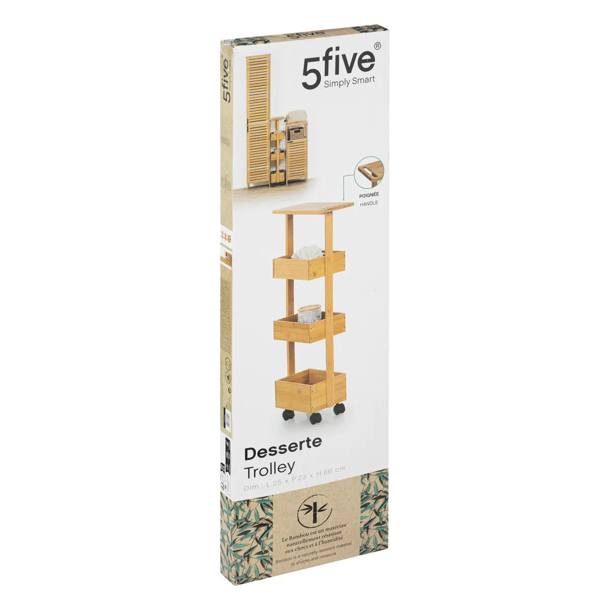 Етажерка на колела 5five, Бамбук