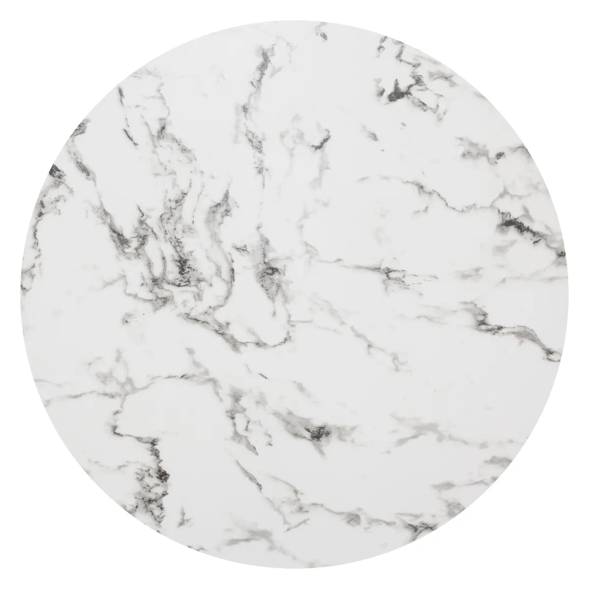 Кръгла трапезна маса Rayo, 120 cm, Темперирано стъкло мраморен ефект