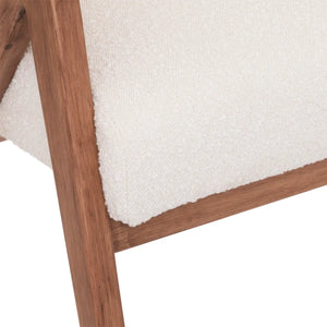 Кресло atmosphera Amza, Букле, Бял, Хевея