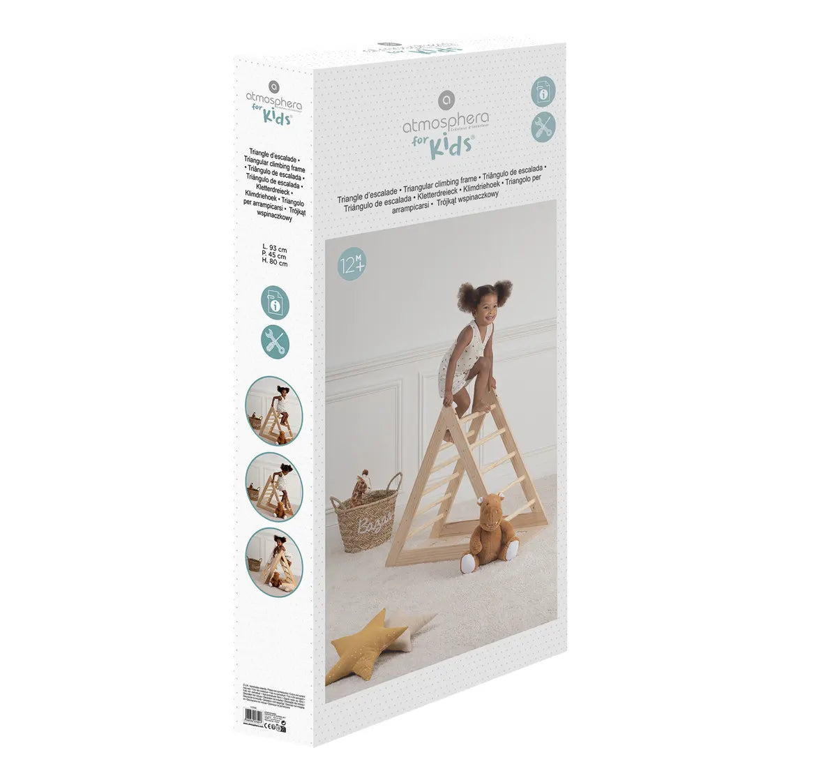 Детскa катерушка триъгълник atmosphera,3 страни, 90x80x44 см, Бор