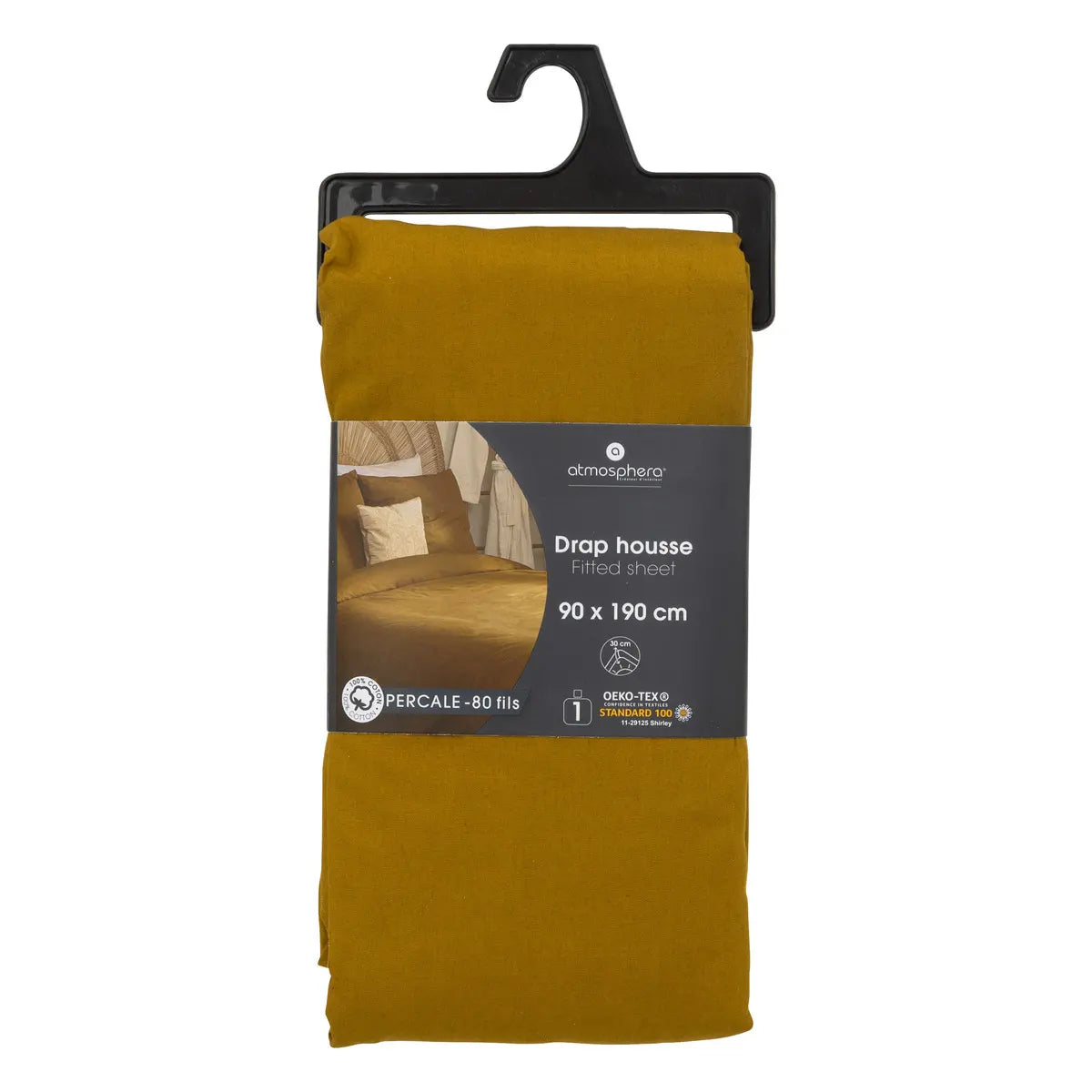 Еластичен чаршаф atmosphera, Перкал, 90x190 cm