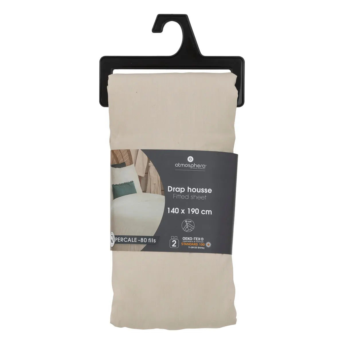 Еластичен чаршаф atmosphera, Перкал, 140x190 cm