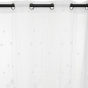 Детска прозрачна завеса atmosphera  с бродирани звезди 140х240 см,Бял
