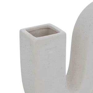 Ваза atmosphera Olme, Керамика, Бял, 20 cm