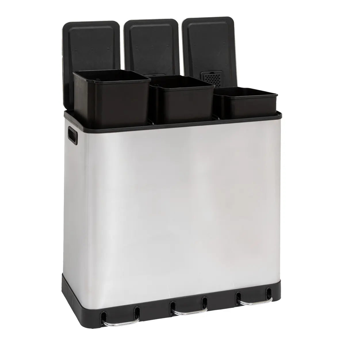 Кош за рециклиране 5five Ariane, Инокс, 3x18 l