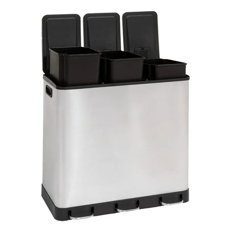 Кош за рециклиране 5five Ariane, Инокс, 3x18 l