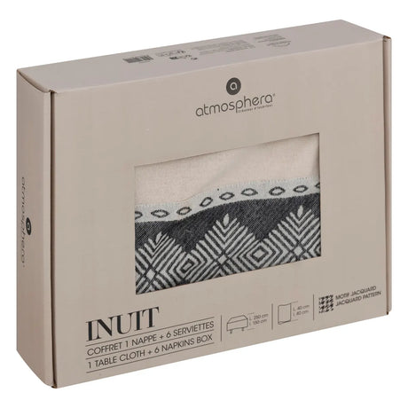 Покривка за маса 150x250 cm и салфетки 6 бр atmosphera, Слонова кост