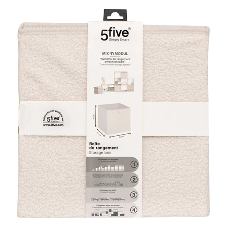 Кош за съхранение 5five Mix & Modul, Букле, Бял, 31x31 cm