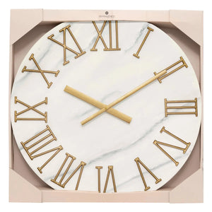 Стенен часовник atmosphera Alisha, Ø56 см, Метал, Мраморен ефект