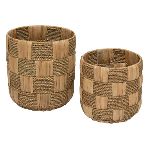 Set de coșuri pliabile Atmosphera Nadi, H.24/30 cm, Zambilă, 2 buc