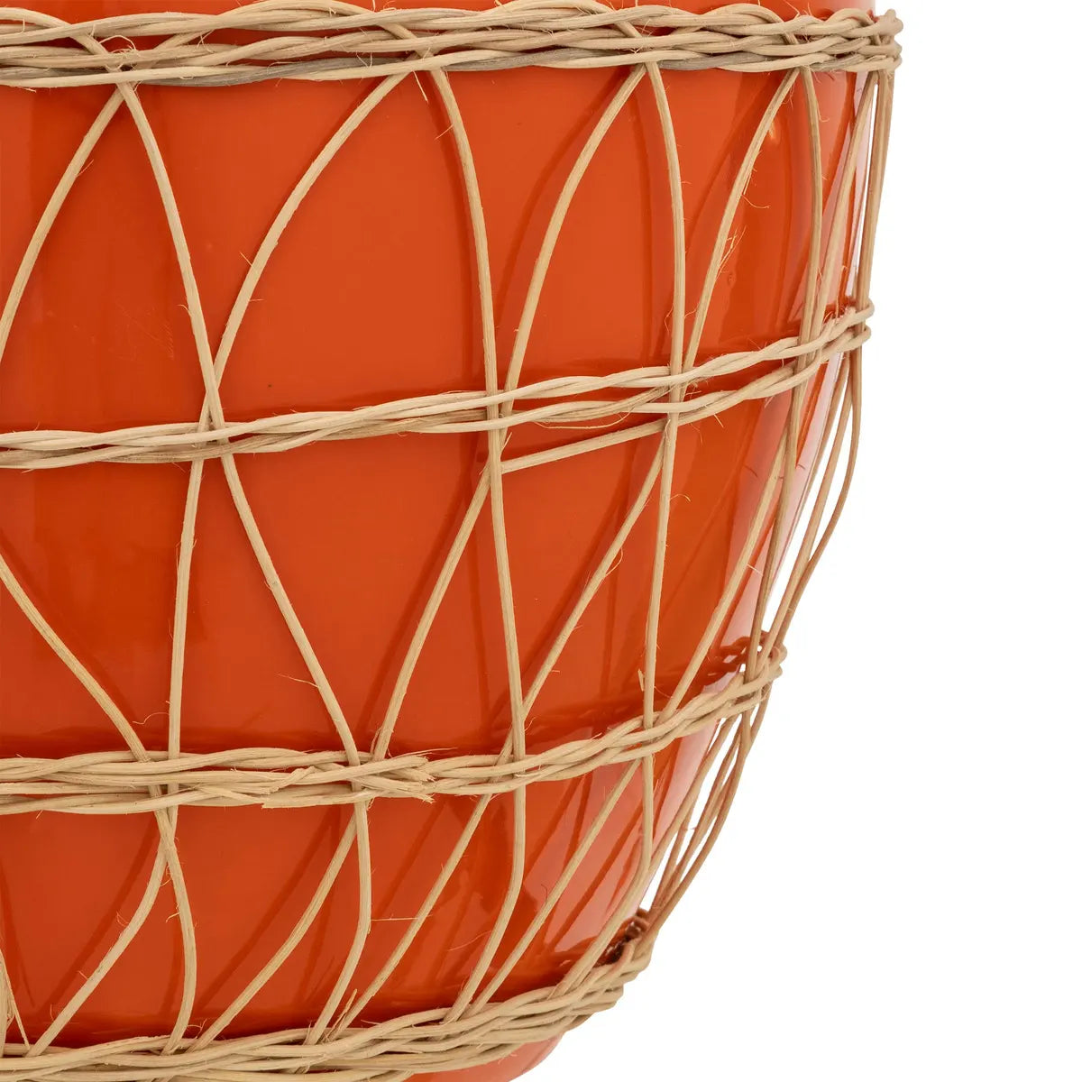 Vază Atmosphere Yucatan, ceramică, ratan, 33 cm
