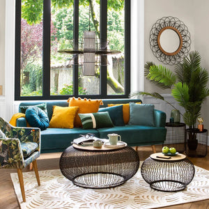 Триместен разтегателен диван atmosphera Jack, Велур, Тюркоаз, 214x86x83 cm