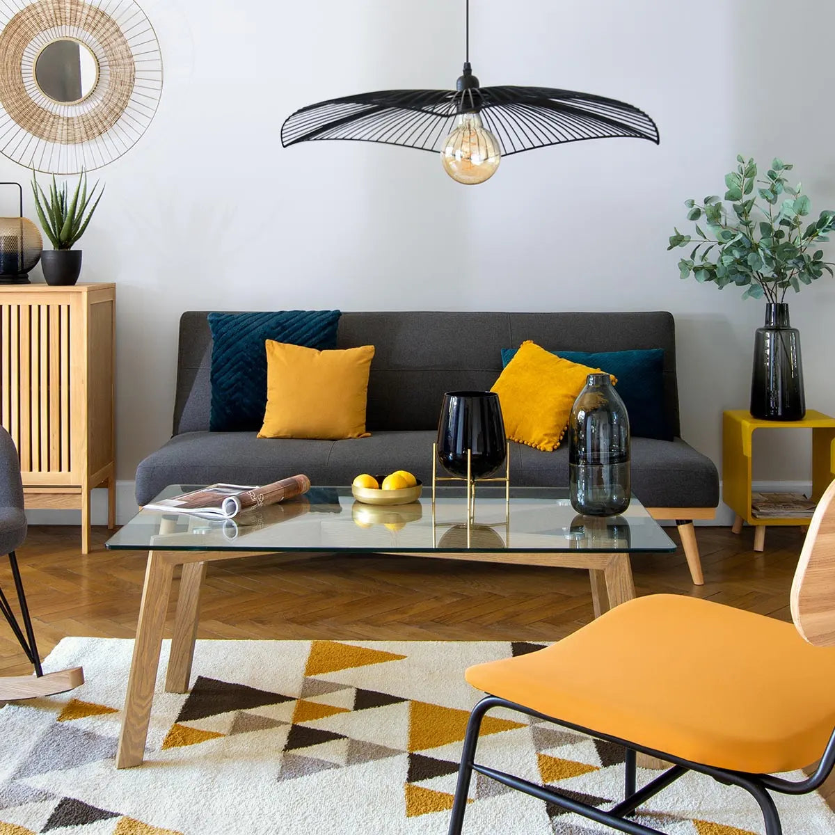 Триместен разтегателен диван atmosphera Dohan, Тъмносив, 180x80x80 cm