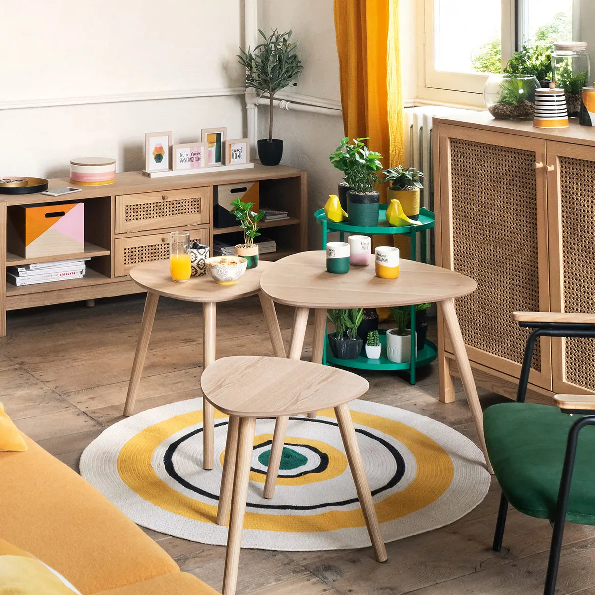 Холна маса atmosphera Mileo Бежов, 3 броя, 40/48/60 cm