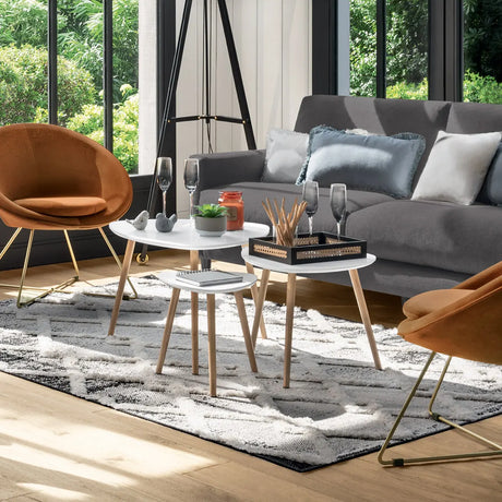 Холна маса atmosphera Mileo, Бял, 3 броя, 34/47/60 cm