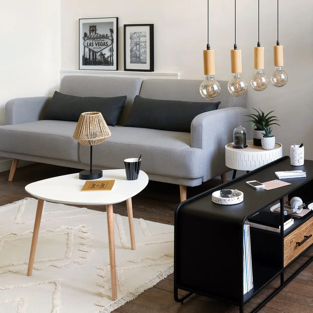 Холна маса atmosphera Mileo, Бял, 60x60 cm