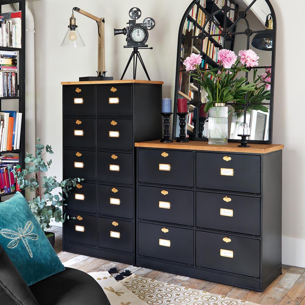 Скрин atmosphera Ivan, 6 чекмеджета, Черен