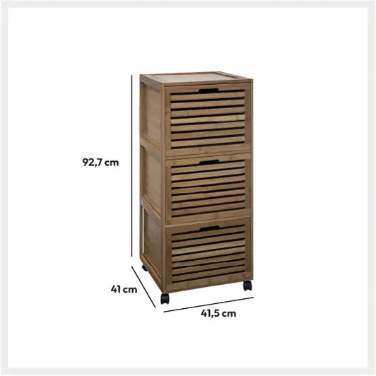 Шкаф за баня 5five Sicela, 3 чекмеджета, На колела