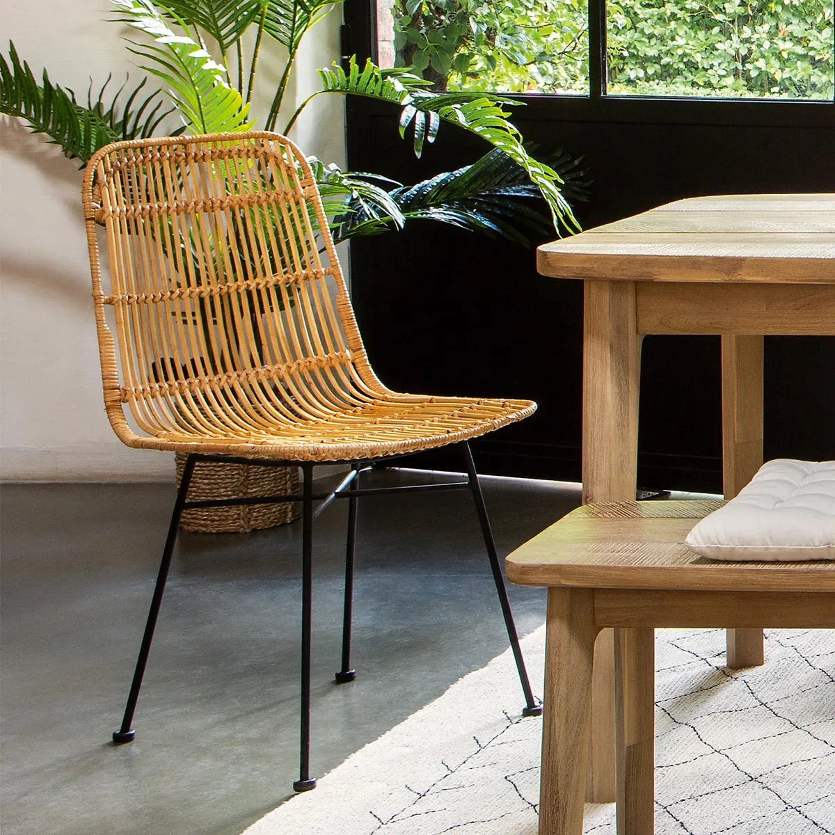 Трапезен стол atmosphera Kubu, Ратан