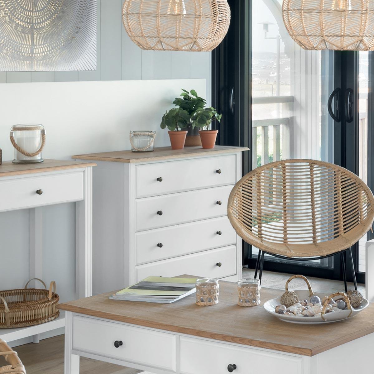 Скрин atmosphera Solen, 4 чекмеджета, MDF, Бял