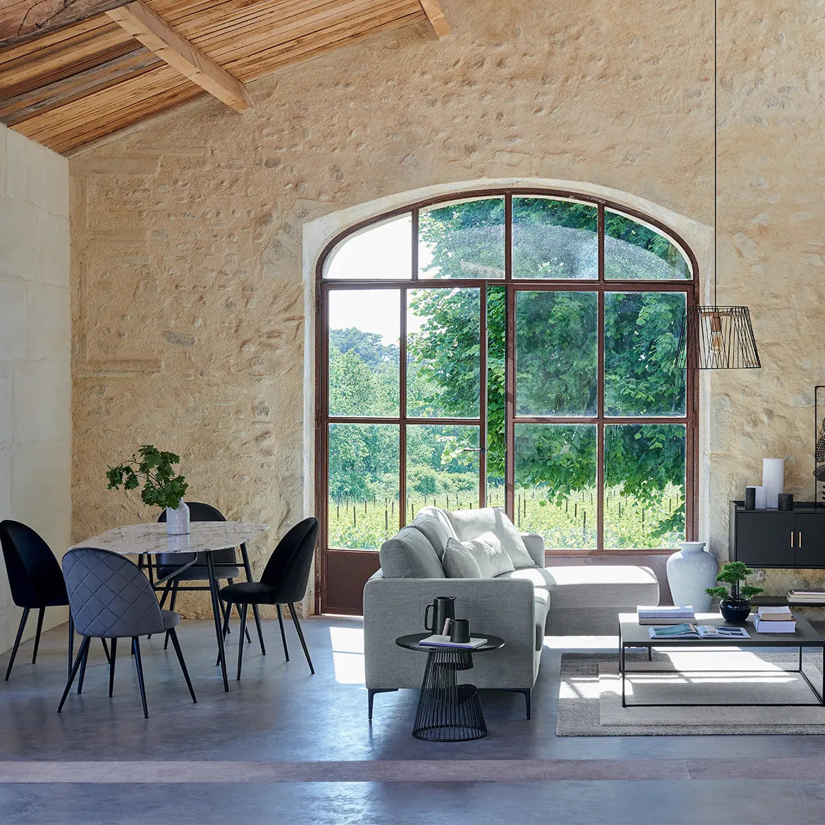 Трапезна маса Roxas, 160x90 cm, Темперирано стъкло мраморен ефект