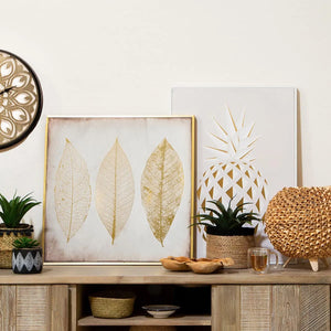 Картина с рамка atmosphera Feather, Принт на платно 58x58 см, Ефект алуминий