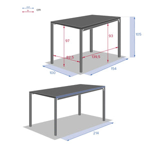 Градинска висока маса Hesperide Evasion, Натурал, 8 места
