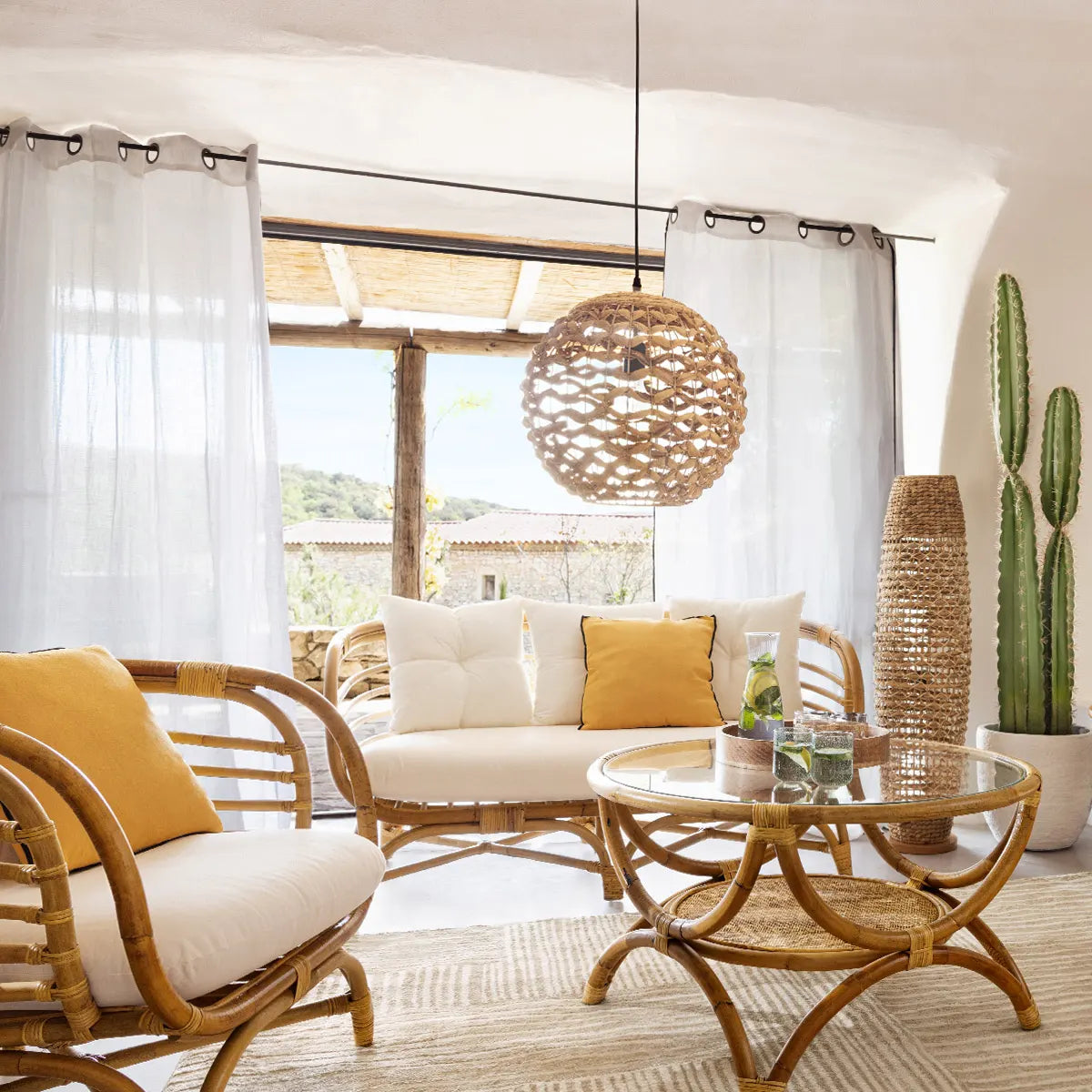 Лампион atmosphera Sand, Дърво, Естествен, 118 cm