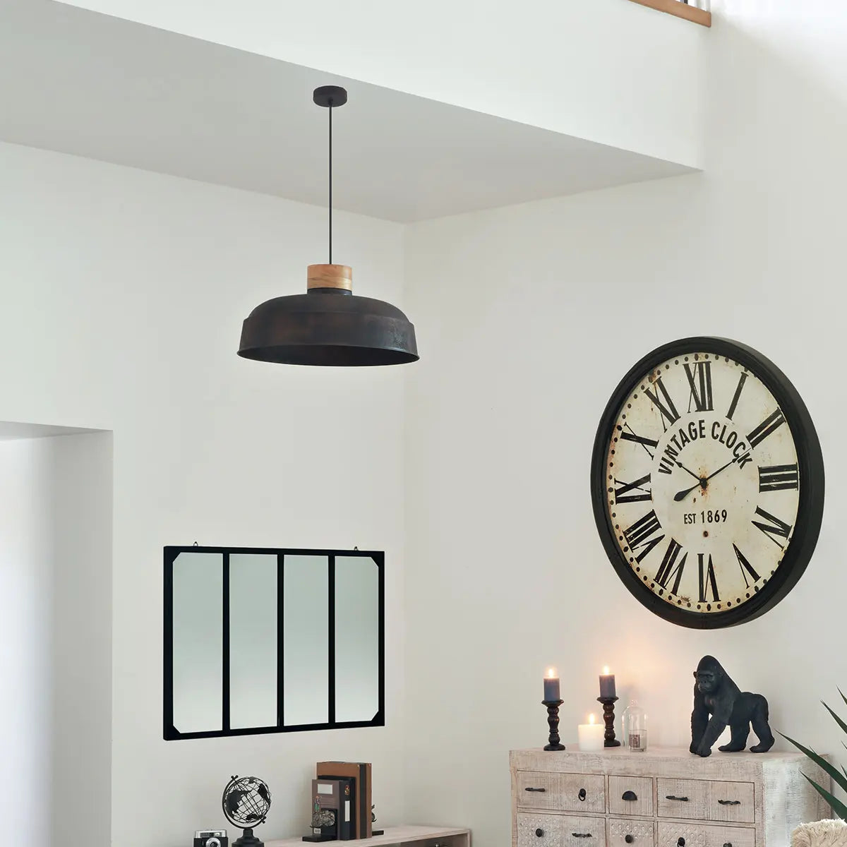 Пендел atmosphera Prao, 57 cm, Сив Метал, Дърво