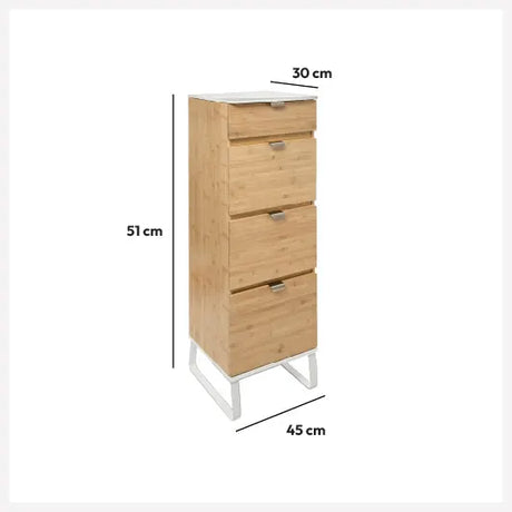 Шкаф с чекмеджета 5five Levia, Бамбук