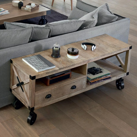 ТВ шкаф atmosphera Silas, 140x40x58,5 cm, Мангово дърво