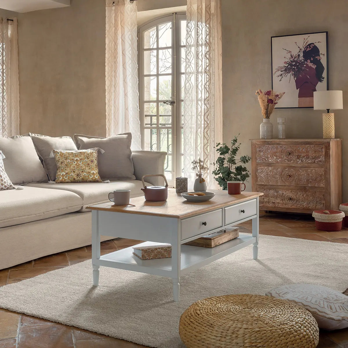 Холна маса atmosphera Solen, 110x45 cm, Бял