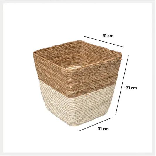 Кутия за съхранение 5five Mix & Modul, Двуцветна, Плетена, 31x31 cm