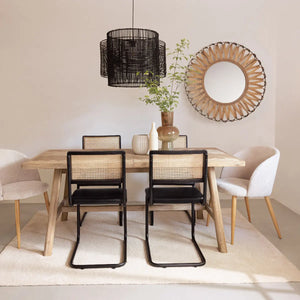 Разтегателна трапезна маса Aeris, 180-220x90 cm, Акациево дърво