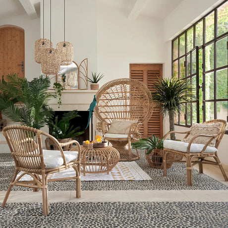 Кресло atmosphera Neta, Ратан, Бял