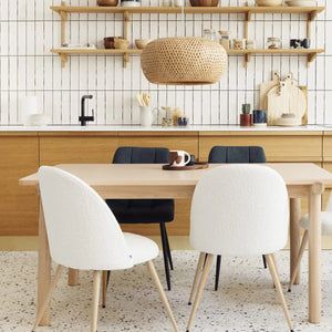 Трапезен стол atmosphera Slano, Букле, Бял