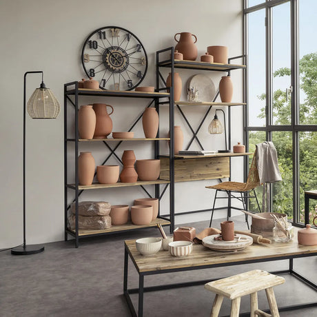 Стенен часовник atmosphera Mohan, С колело, Ø65 см, Метал и MDF