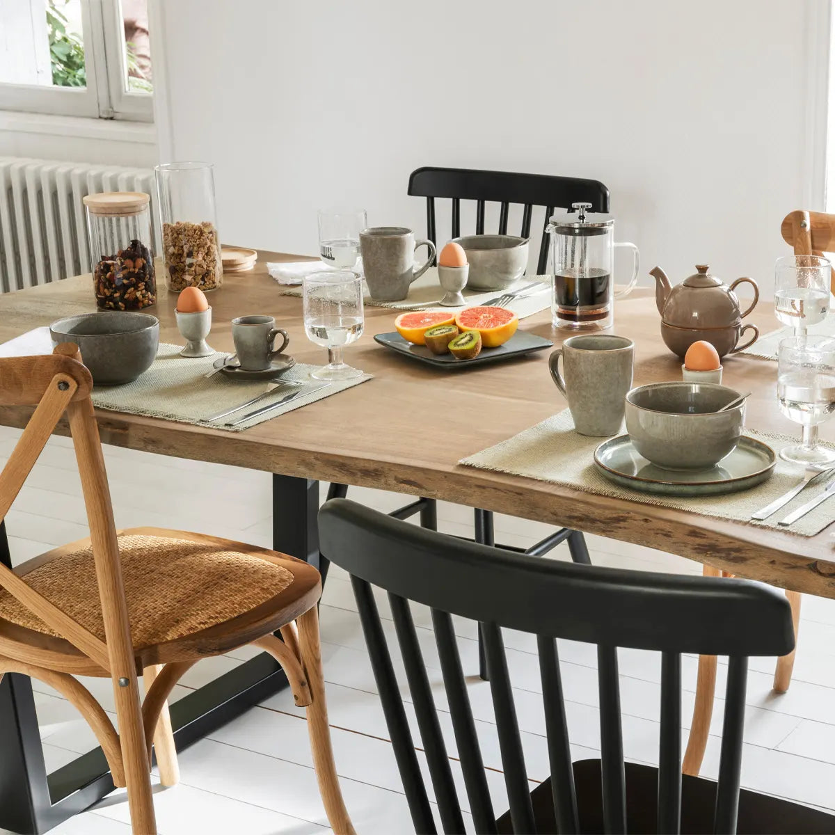 Трапезна маса Skidal, 200x100 cm, Акациево дърво,