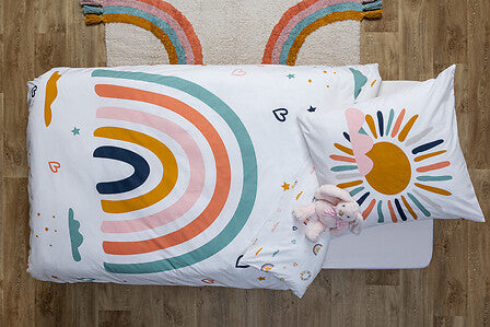 Детско двулицево спално бельо atmosphera Rainbow, 140x200 cm, Памук