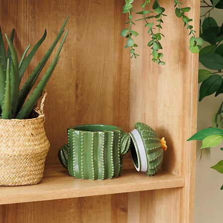 Кутия за съхранение atmosphera Yucatan, 16xH15.5x11cm, Керамика, Зелен