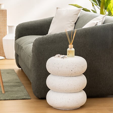 Помощна маса atmosphera Stonento, Магнезия, Бял, Ø35 см